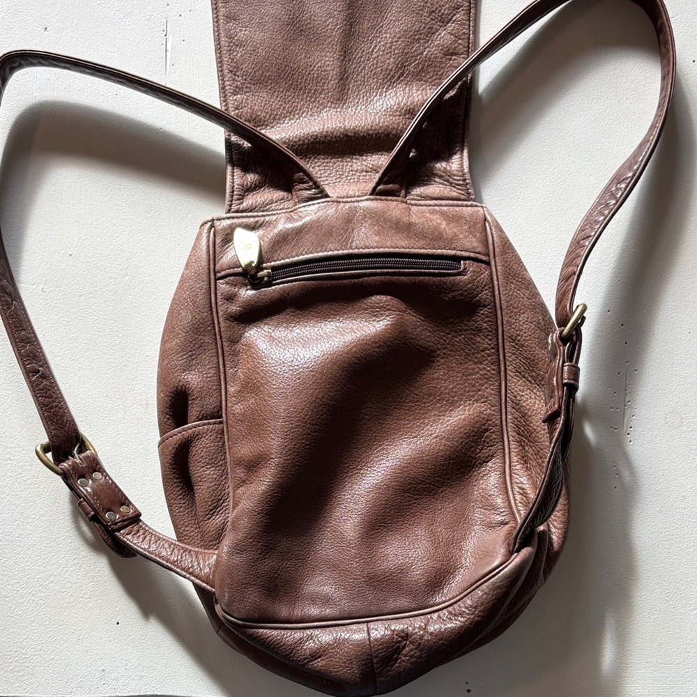 Libarie Chic Brown Leather Backpack - image 5
